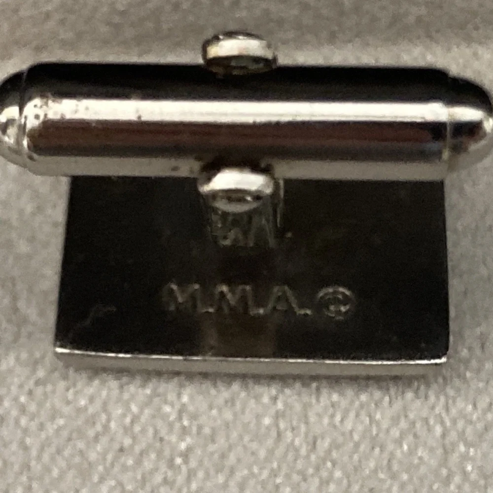 Metropolitan Museum of Art MMA Blue Enamel Cufflinks & Tie Clip Set Geometric